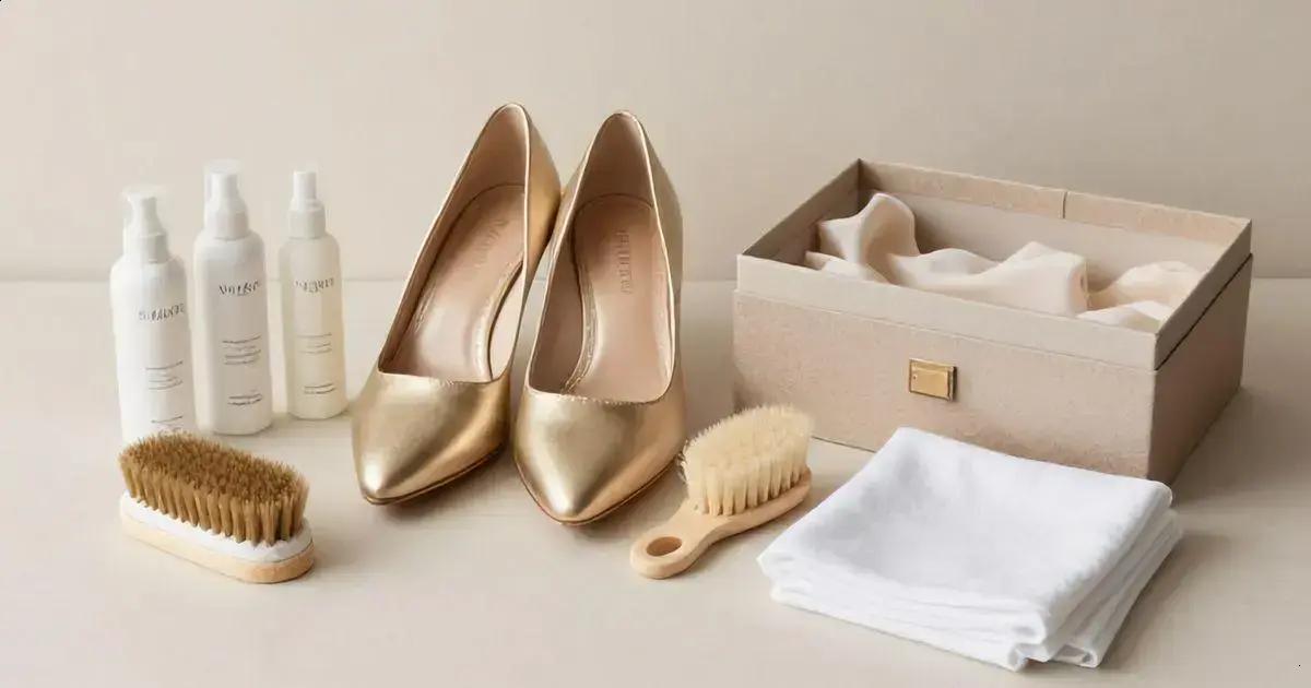 Como cuidar do seu sapato de noiva dourado Como cuidar do seu sapato de noiva dourado