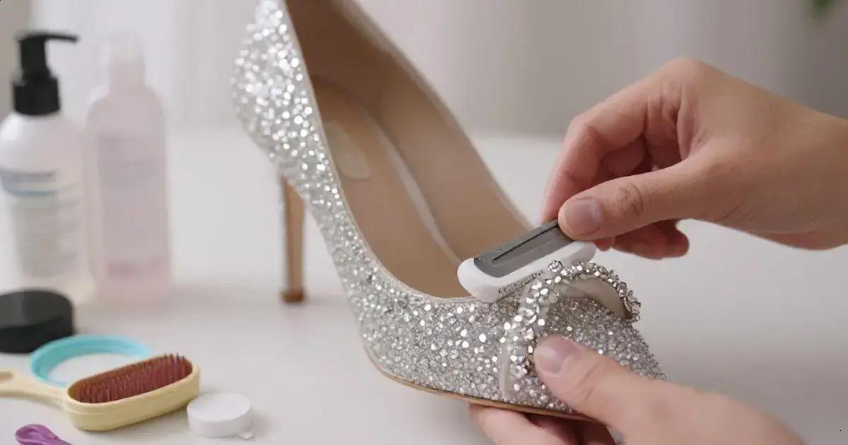 Cuidados e manutenção do sapato de noiva com brilho Cuidados e manutenção do sapato de noiva com brilho