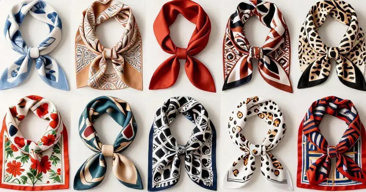 Estilos populares de lenços de seda estampados Estilos populares de lenços de seda estampados