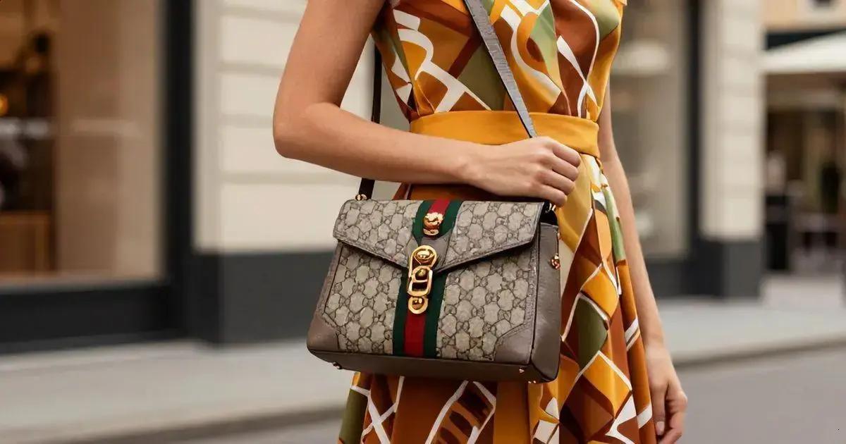 Tendências nostálgicas: vestido anos 70 e Nolsa Gucci Ophidia Masculina Tendências nostálgicas: vestido anos 70 e Nolsa Gucci Ophidia Masculina