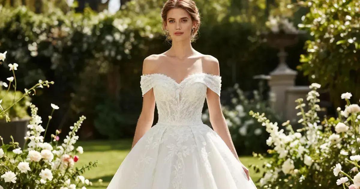 Vestido de Noiva Ombro a Ombro: Feminilidade e Charme 4 Vestido de Noiva Ombro a Ombro: Feminilidade e Charme