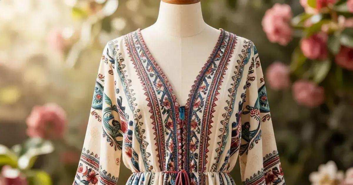 Vestido Estampado Boho: Cores e Padrões que Encantam 1 Vestido Estampado Boho: Cores e Padrões que Encantam