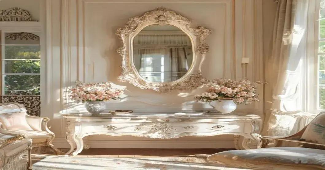 Espelho com Moldura Provençal: Elegância Clássica na Decoração 1 Espelho com Moldura Provençal: Elegância Clássica na Decoração